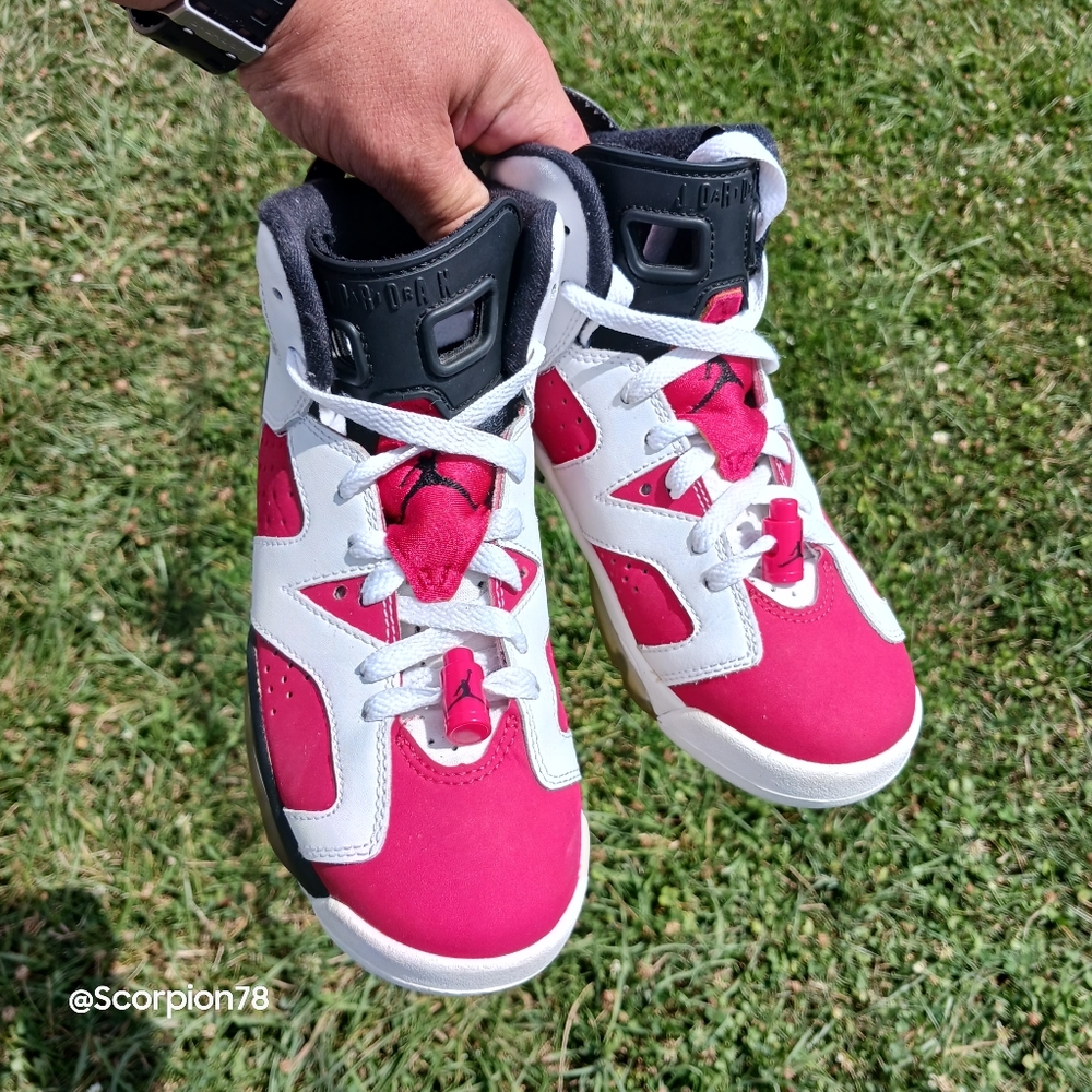 Jordan 6 Retro "Carmine" 2014 Basketball Shoes Size 4.5 Youth/6 Women - Picture 13 of 13